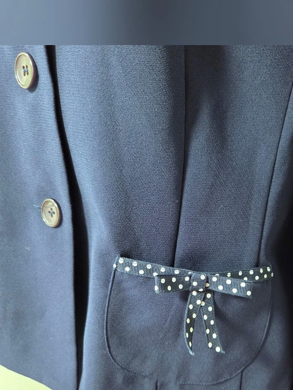 NWT Y2K Retro Polka Dot Skirt Suit Set Navy Preppy Blazer Size 8 Sag Harbor